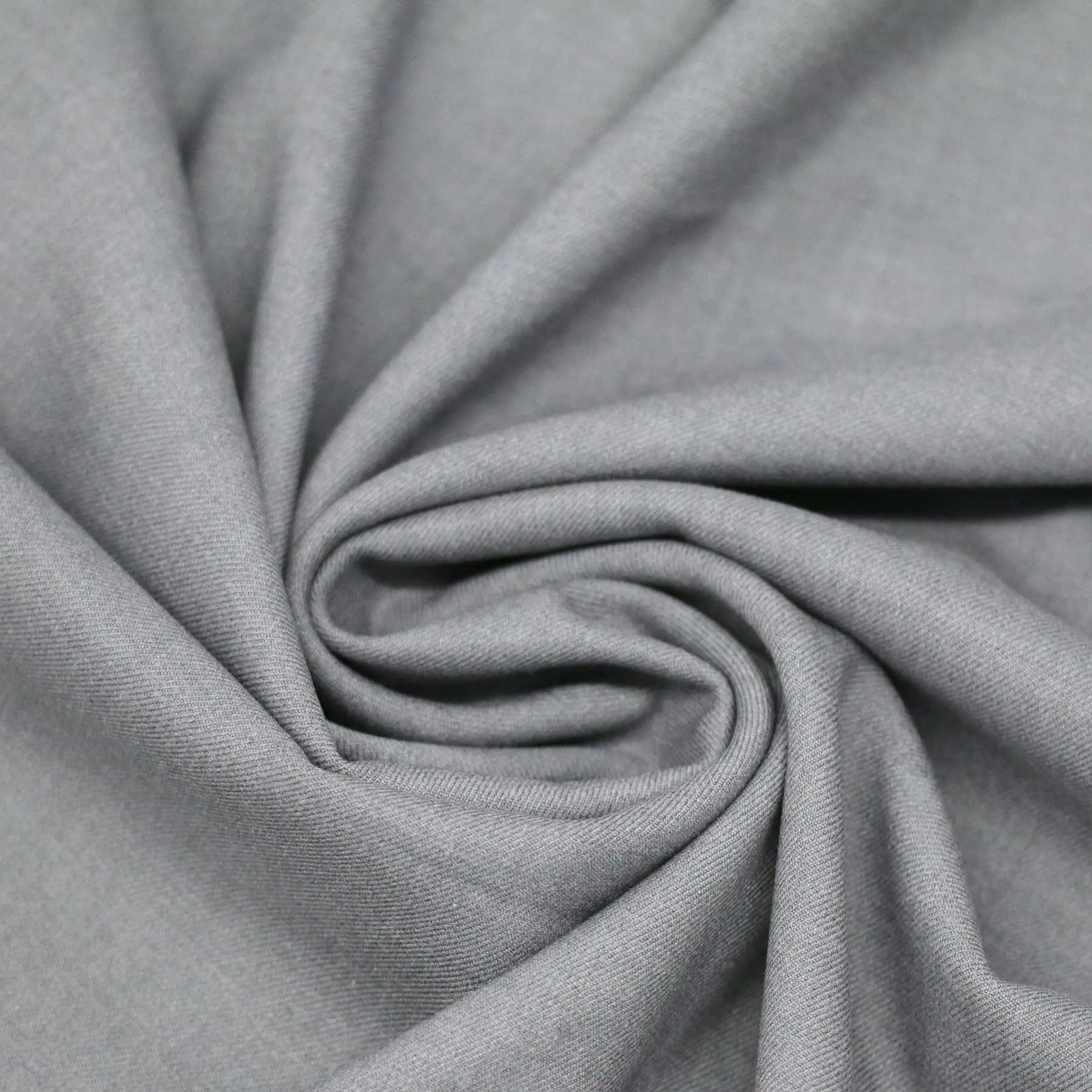 Stretch Gabardine Stof (Bamboe Touch) Licht Grijs Melange