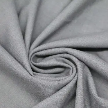 Stretch Gabardine Fabric (Bamboo Touch) Light Grey Melange - (Gabardine Fabric )