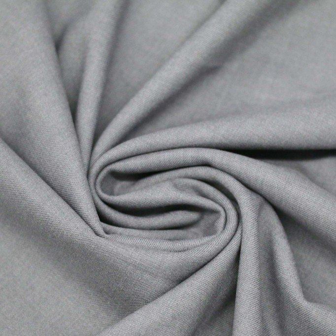 Stretch Gabardine Stof (Bamboe Touch) Licht Grijs Melange - (Gabardine Stoffen)