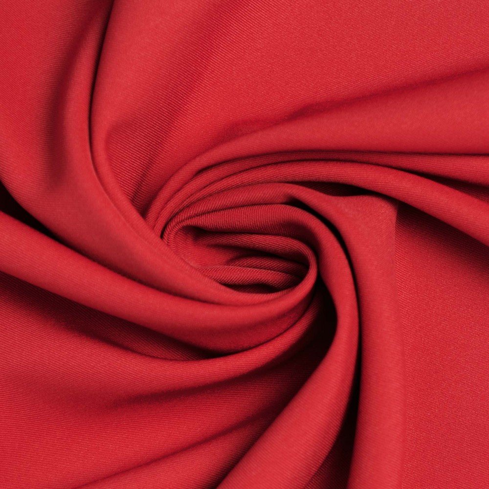 Tissu Gabardine Stretch (Toucher Bambou) Rouge