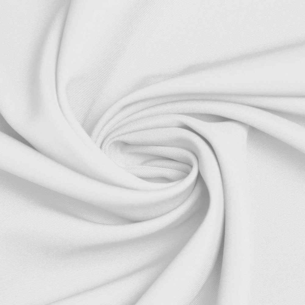 Tissu Gabardine Stretch (Toucher Bambou) Blanc