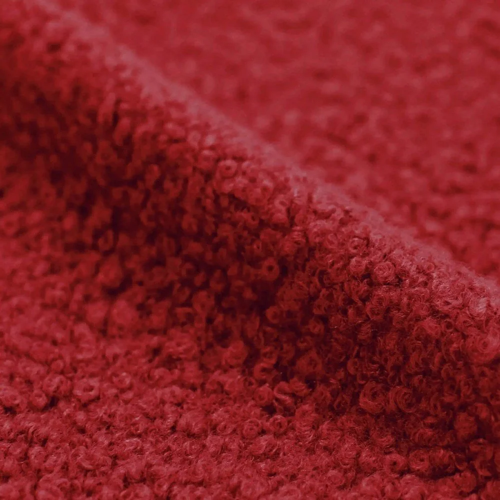 Tessuto Bouclé Pesante Rosso Scuro