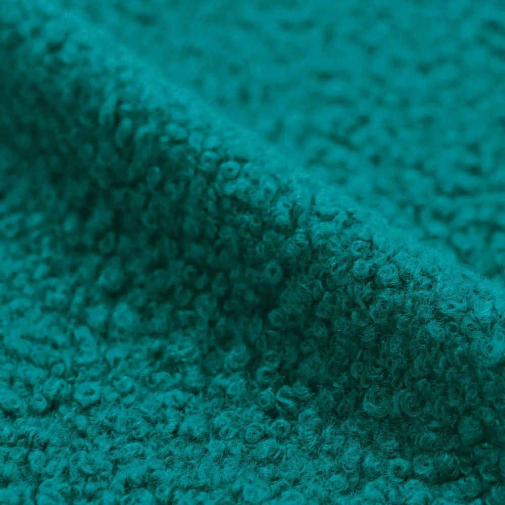 Tessuto Bouclé Pesante Petrolio