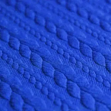 Cable Knit Jacquard Fabric Cobalt - (Fashion Fabrics)