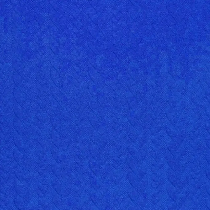 Gebreide Kabel Jacquard Stof Kobalt - (Mode Stoffen)