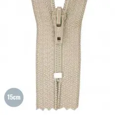 Japonrits YKK Donker Beige (128) 15CM Nylon Niet Deelbaar