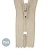 Japonrits YKK Donker Beige (128) 22CM Nylon Niet Deelbaar