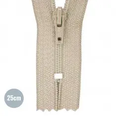 Spiral Lynlås YKK Mørk Beige (128) 25CM Nylon Ikke Delbar