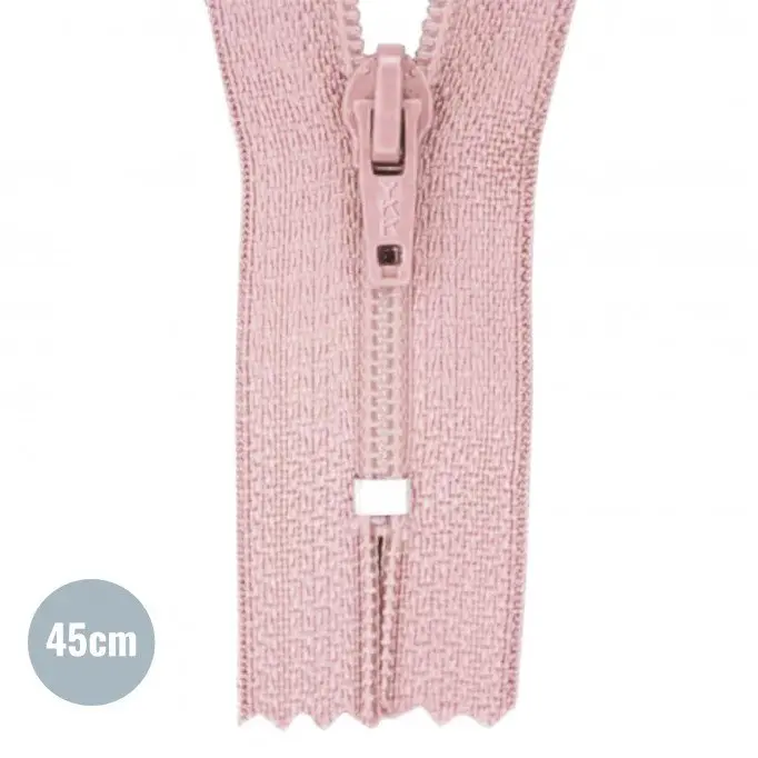Spiralreißverschluss Nude Rosa 45CM Nylon Nicht Teilbar - (Nicht Teilbar Spiralreißverschluss YKK )