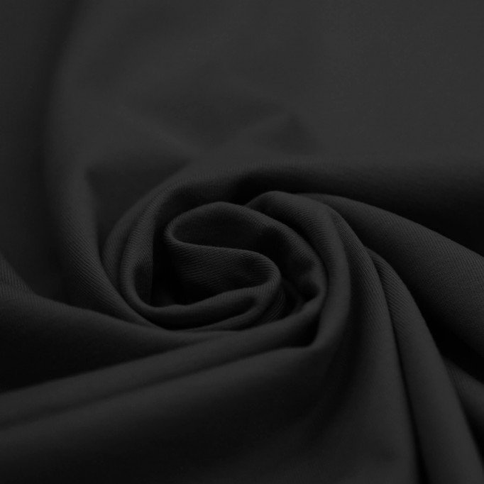 Tissu jersey de coton noir - (Tissu jersey de coton)