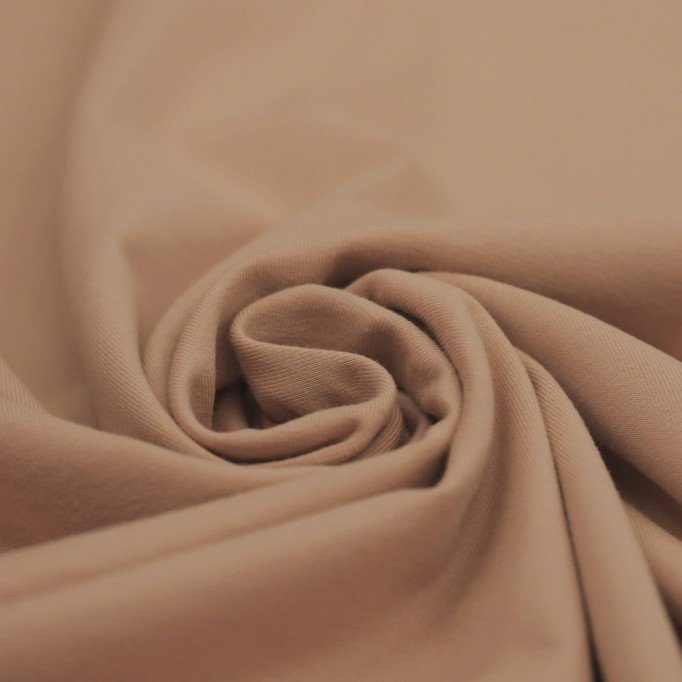 Tissu Coton Jersey Cacao - (Tissu Jersey Coton)