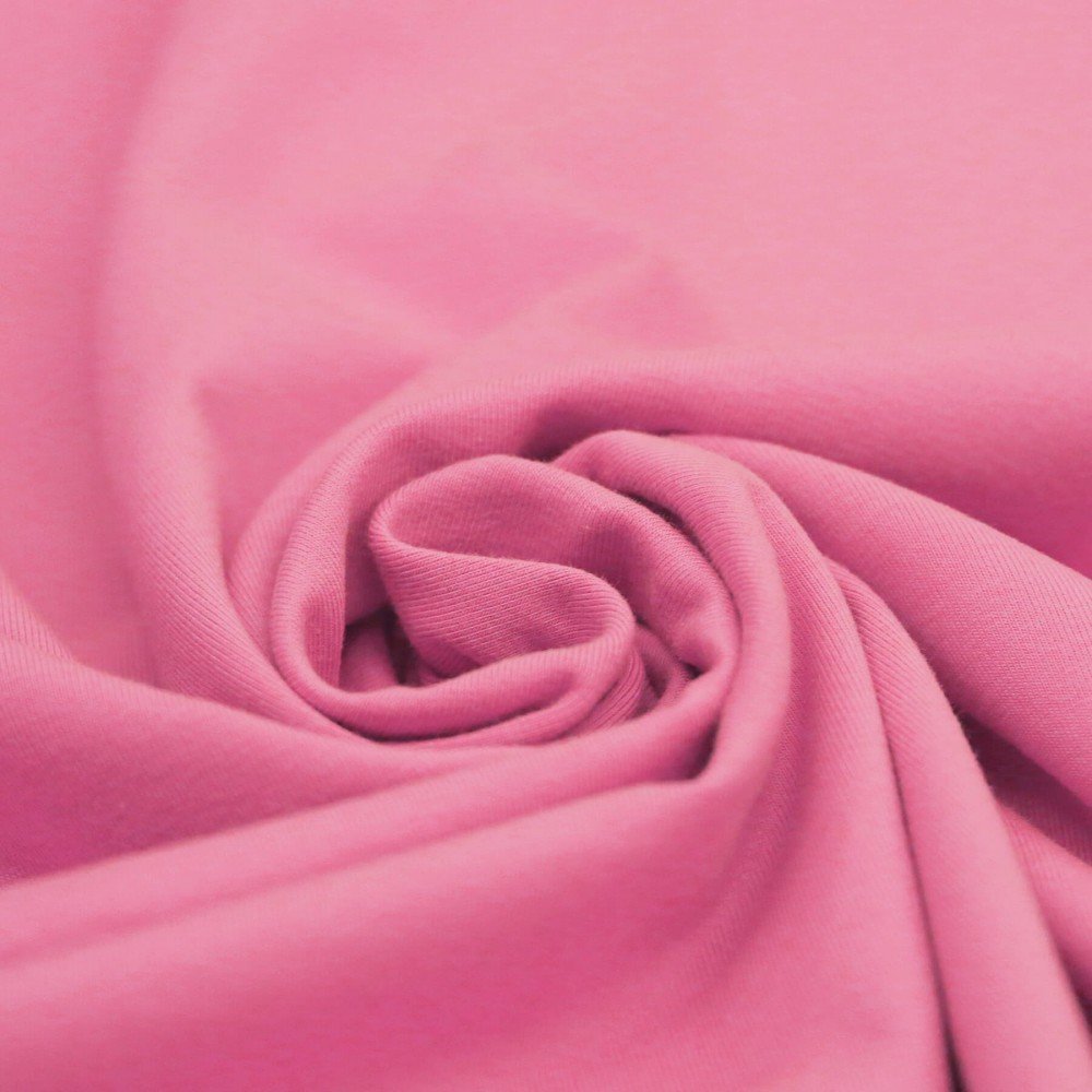 Tessuto Jersey Di Cotone Lycra Rosa Confetto