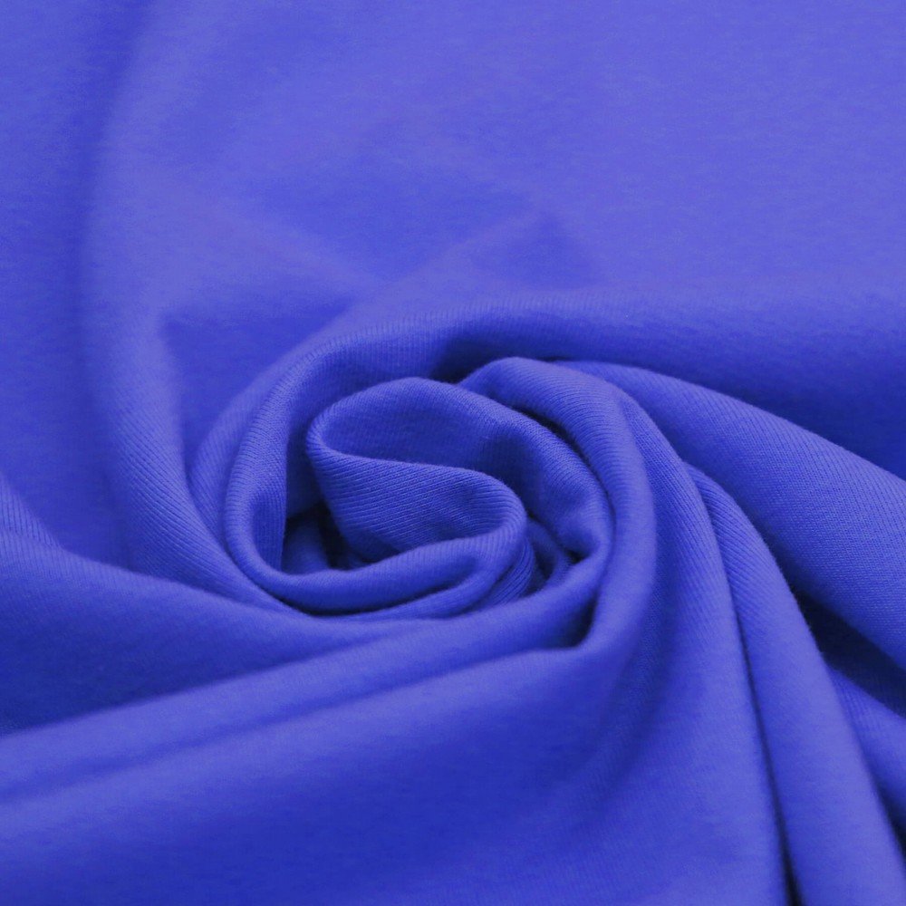 Tessuto Jersey Di Cotone Lycra Cobalto