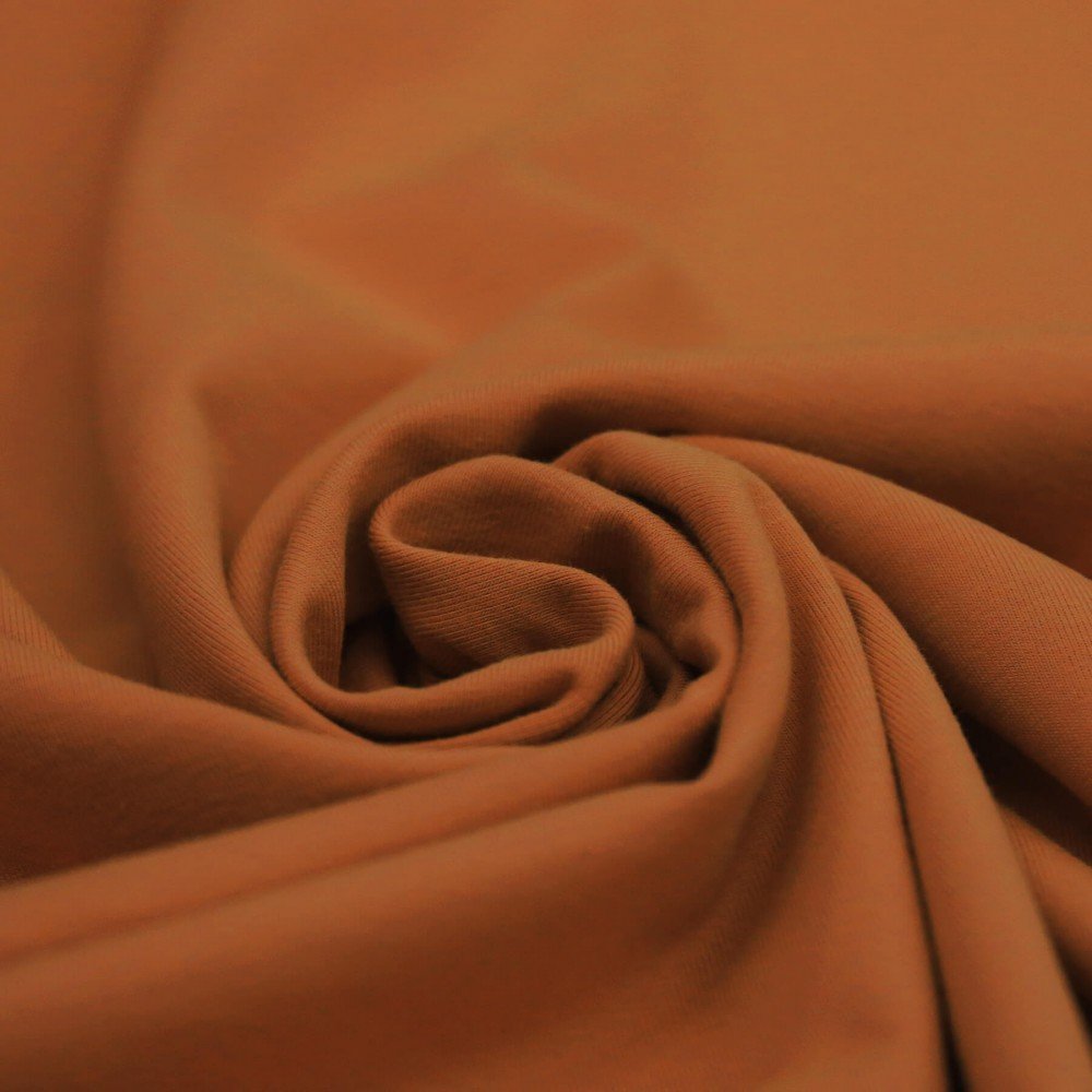Tessuto Jersey Di Cotone Lycra Cognac - (Tessuto Jersey Di Cotone)