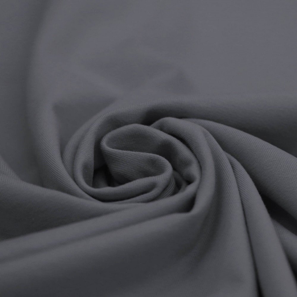 Jersey Cotone Lycra Grigio Scuro