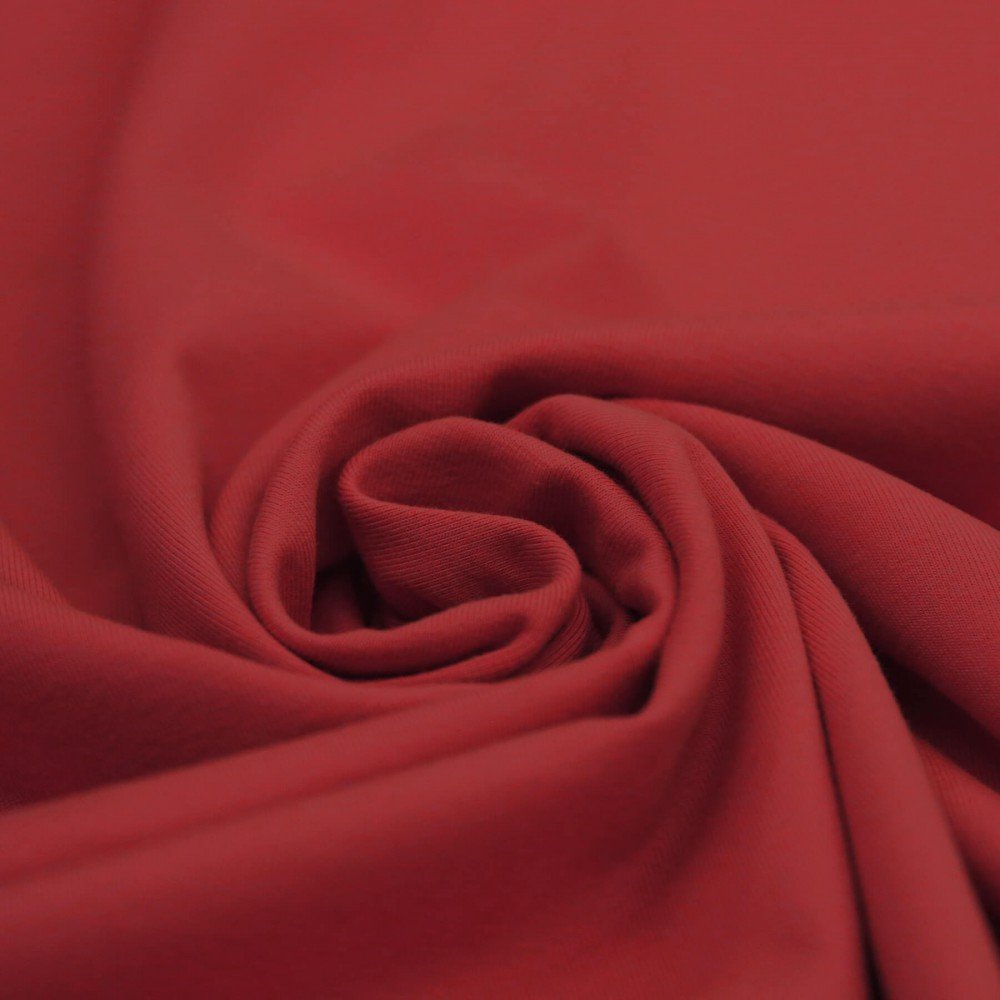 Jersey Cotone Lycra Rosso Scuro