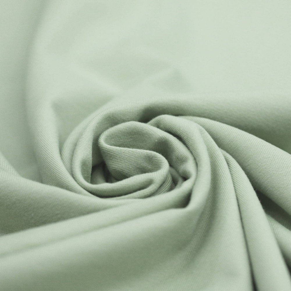 Tessuto Jersey Di Cotone Verde Polveroso