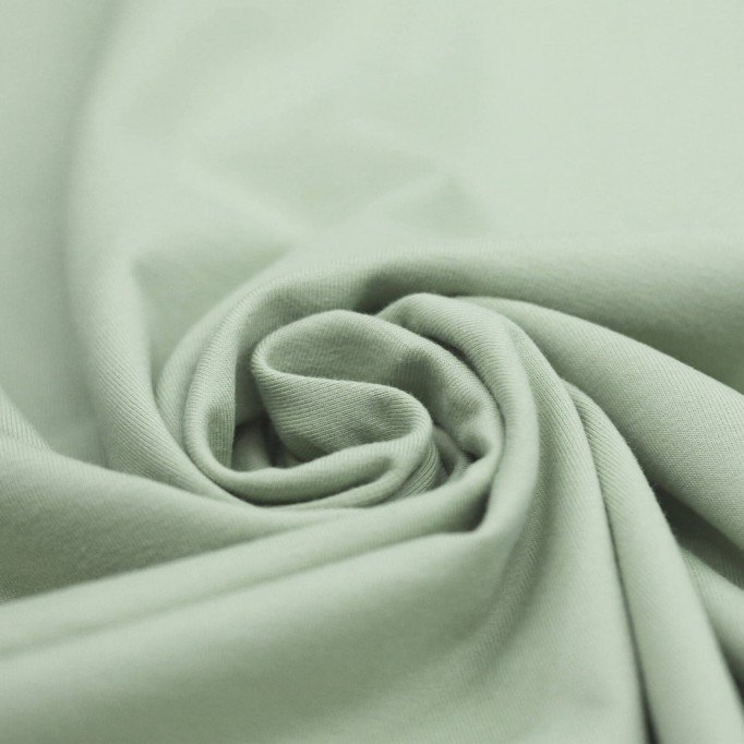 Tissu Coton Jersey Vert Poussiéreux - (Tissu Jersey Coton)