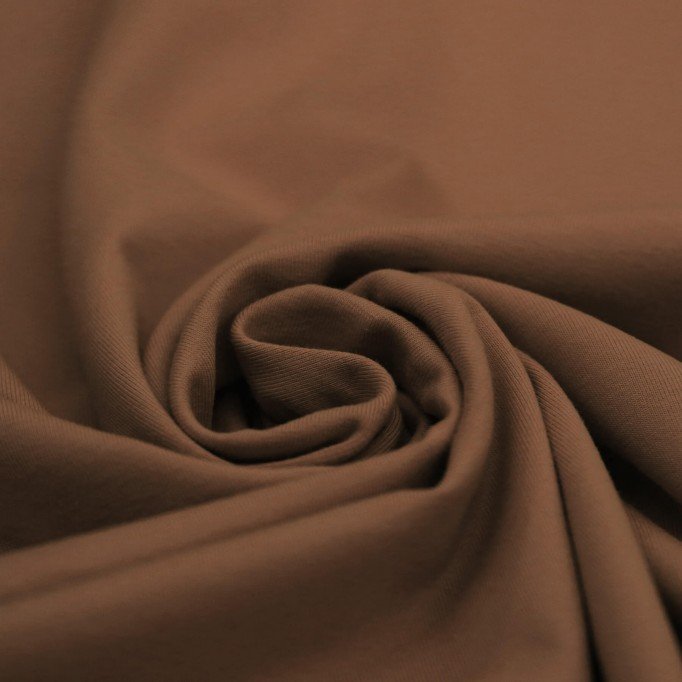 Tissu Coton Jersey Brun Clair  - (Tissu Jersey Coton)