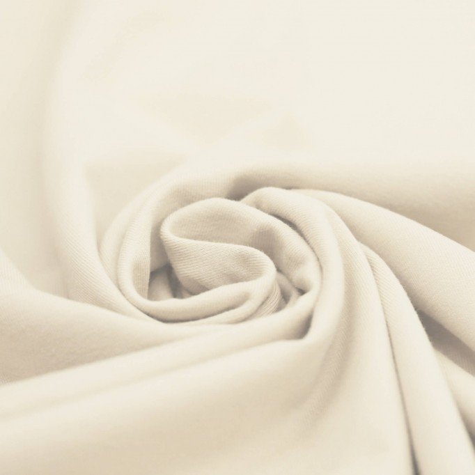 Tissu Coton Jersey Beige naturel - (Tissu Jersey Coton)
