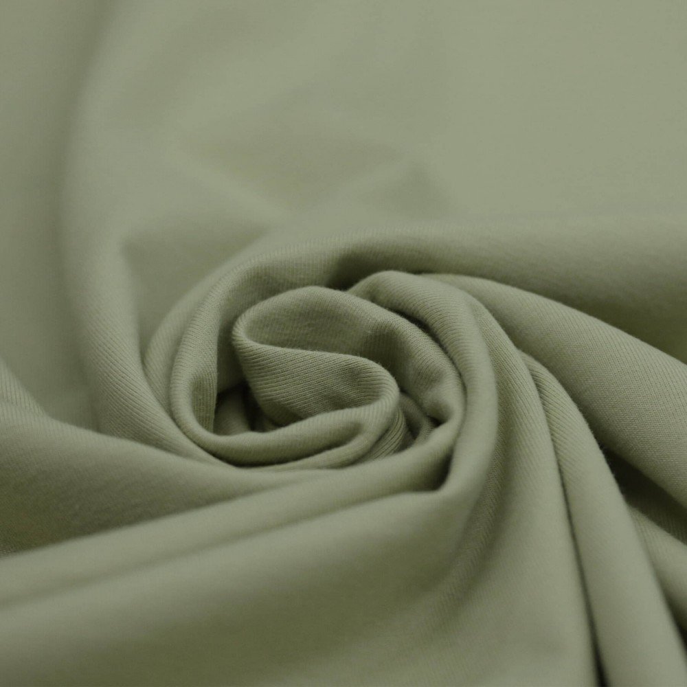 Tessuto Jersey Di Cotone Oliva