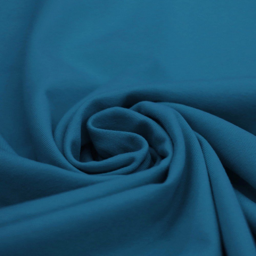 Jersey Cotone Lycra Petrolio Blu