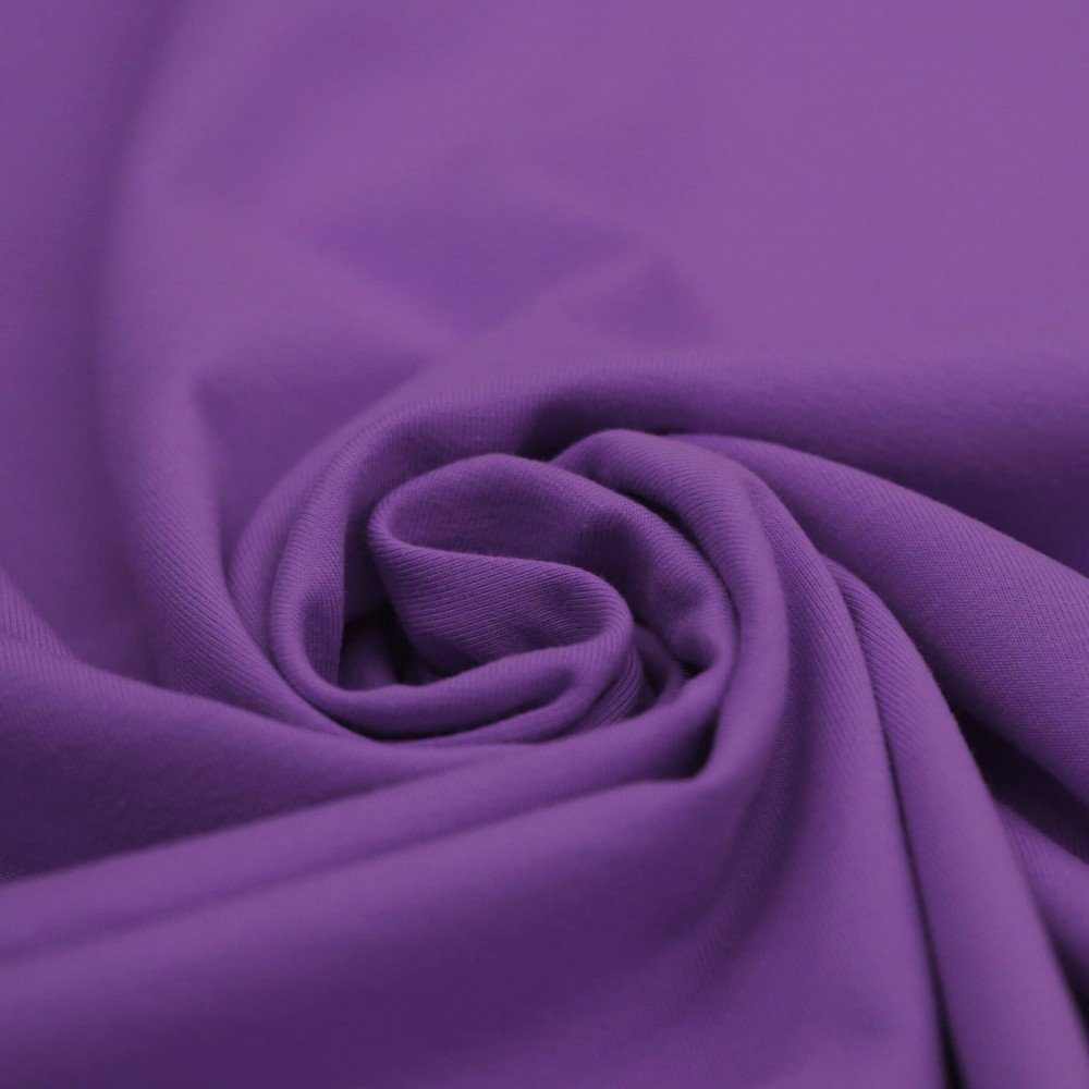 Tessuto Jersey Di Cotone Lycra Viola