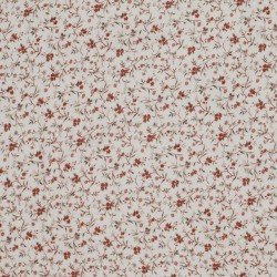 Double Gauze Fabric Digital Print - Beige Romantic Flower