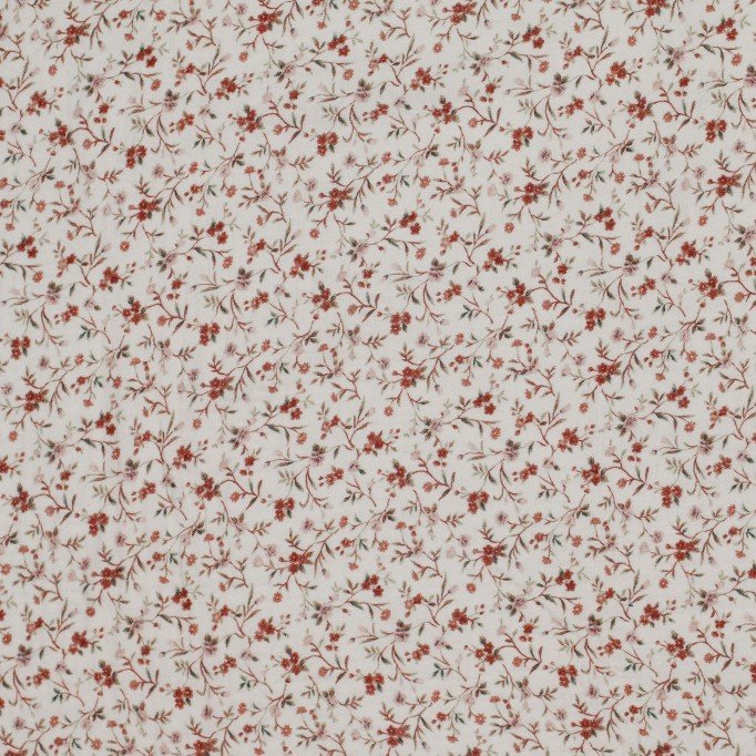 Hydrofiel Stof Digitale Print - Beige Romantische Bloem - (Kinderstoffen)