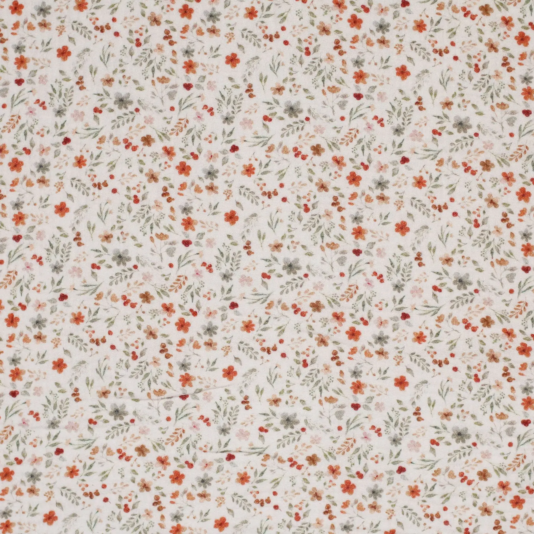 Hydrofiel Stof Digitale Print - Bloem Collage Beige