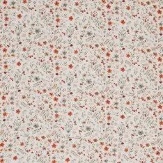 Baumwoll Musselin Stoff Digital - Blumen Collage Beige