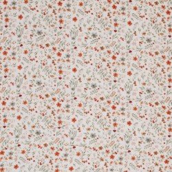 Tissu Double Gaze Impression Numérique - Collage De Fleurs Beige