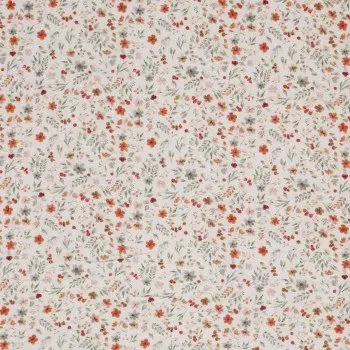 Tessuto Doppia Garza Stampa Digitale - Collage Di Fiori Beige Tessuto Doppia Garza Stampa Digitale - Collage Di Fiori Beige