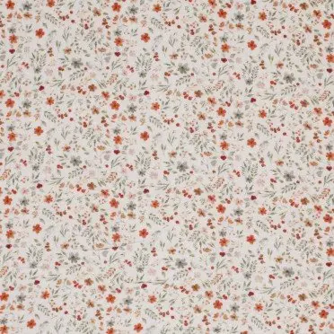 Double Gauze Fabric Digital Print - Flower Collage Beige - (Child Fabrics)
