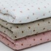 Double Gauze Fabric Printed - Clover Leaf Ecru - (Child Fabrics)