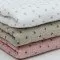 Baby Musselin Stof Muster - Kløverblad Lys Beige - (Børnestoffer)