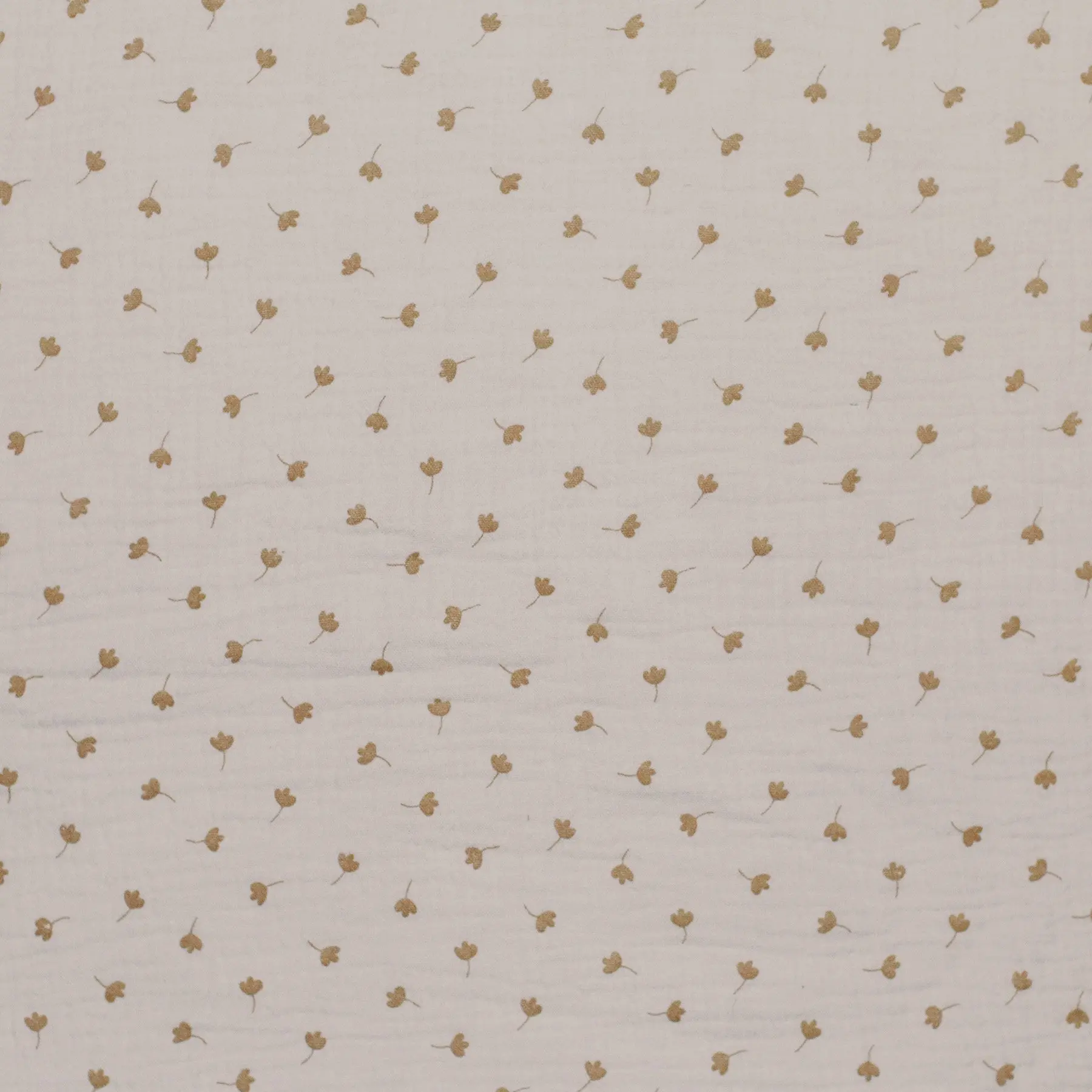 Hydrofiel Stof Bedrukt - Klaverblad Licht Beige