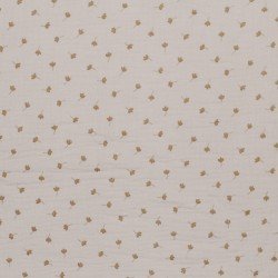Double Gauze Fabric Printed - Clover Leaf Light Beige
