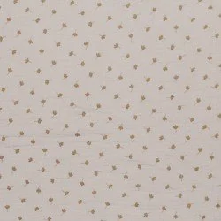Double Gauze Fabric Printed - Clover Leaf Light Beige