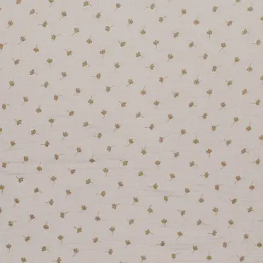 Baby Musselin Stof Muster - Kløverblad Lys Beige - (Børnestoffer)