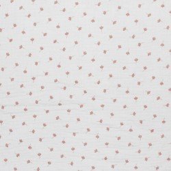 Double Gauze Fabric Printed - Clover Leaf Ecru