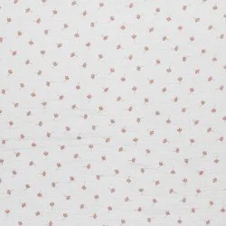 Double Gauze Fabric Printed - Clover Leaf Ecru