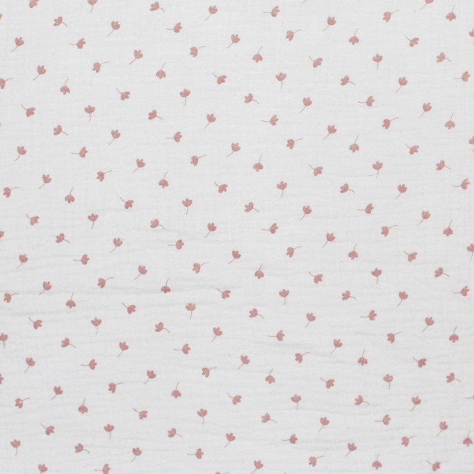 Double Gauze Fabric Printed - Clover Leaf Ecru - (Child Fabrics)