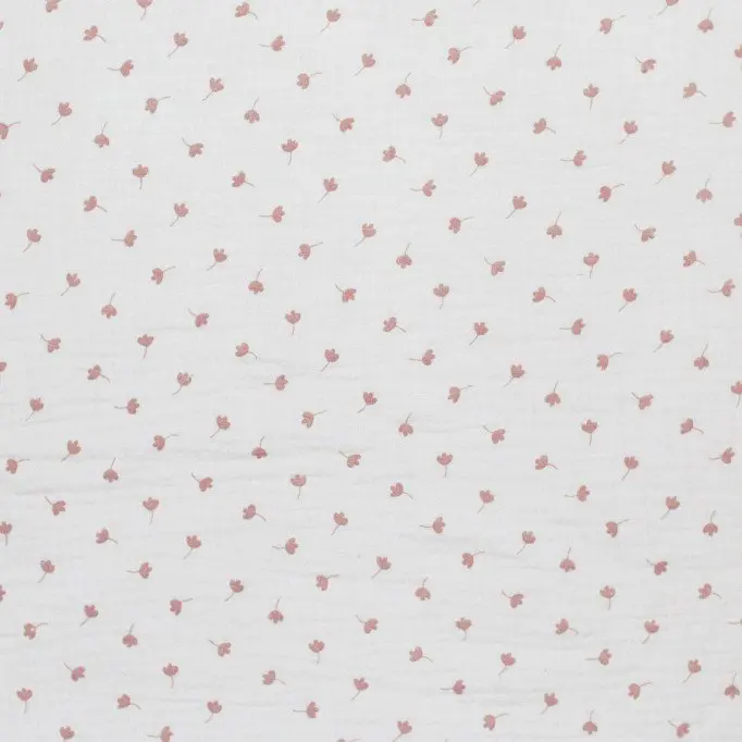 Double Gauze Fabric Printed - Clover Leaf Ecru - (Child Fabrics)