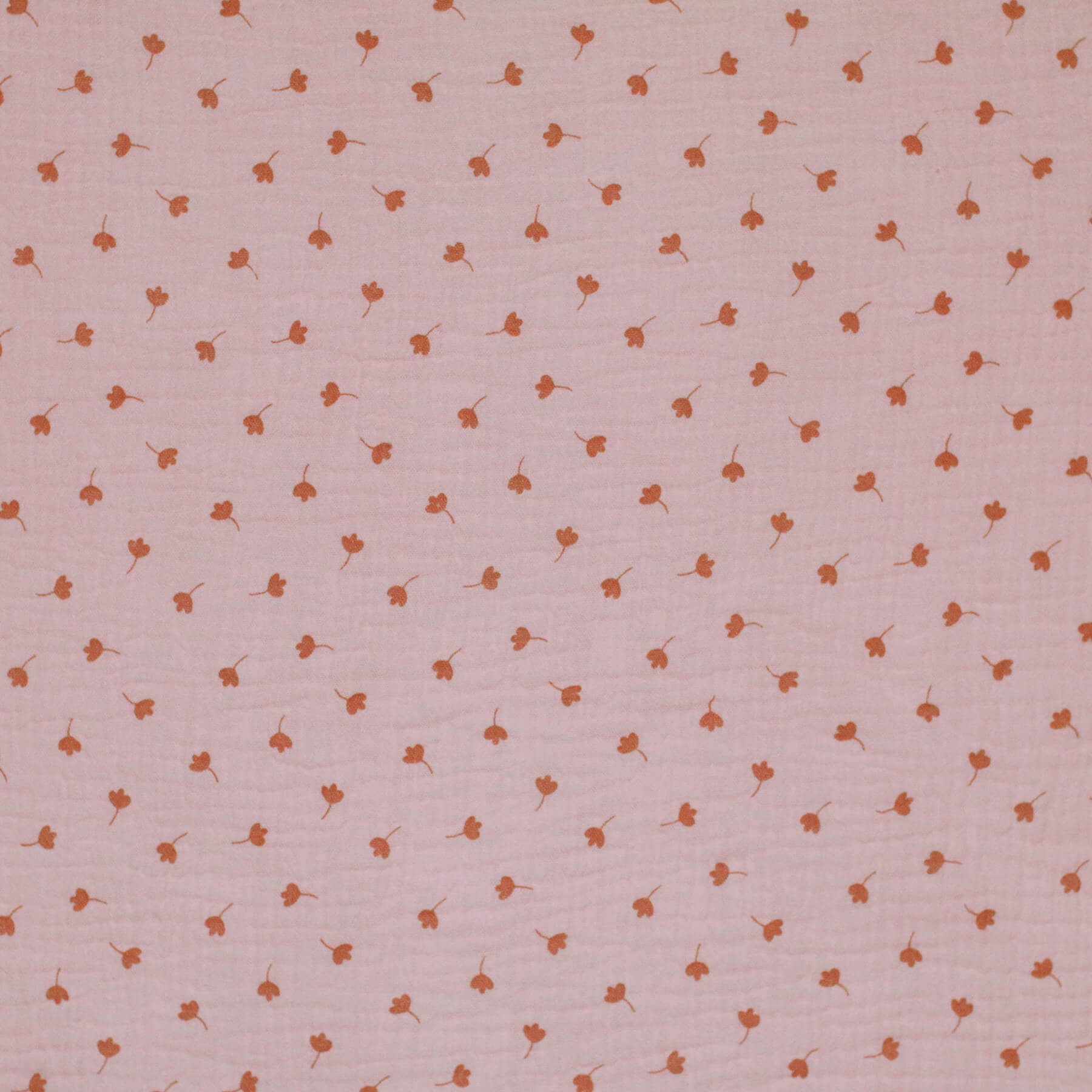 Hydrofiel Stof Bedrukt - Klaverblad Nude Roze