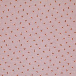 Double Gauze Fabric Printed - Clover Leaf Nude Pink