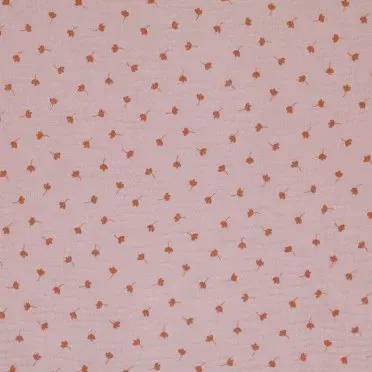 Double Gauze Fabric Printed - Clover Leaf Nude Pink - (Child Fabrics)