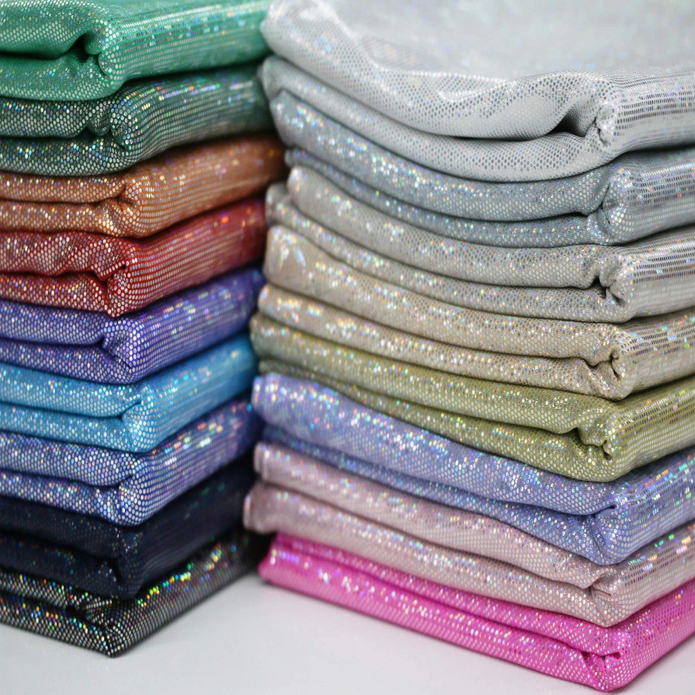 Hologram Stof Glitter Licht Beige Hologram Stof Glitter Licht Beige