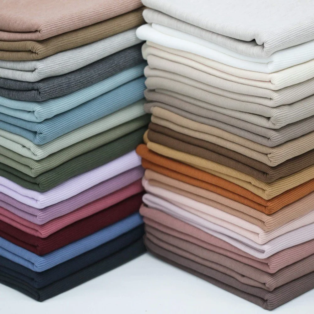 Tessuto Jersey A Coste Ottoman Nero Tessuto Jersey A Coste Ottoman Nero