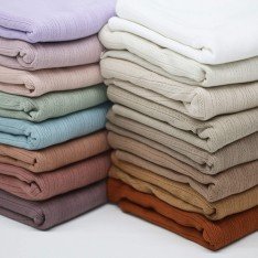 Dzianina Jersey Pointelle (Paski) Zakurzona Zieleń 